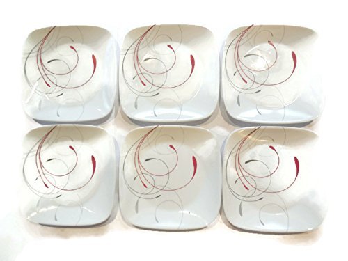 Corelle Dinnerware Dessert Plates Set, Square Splendor 6.5'' Perfect Size For Dessert, (Set Of 6)