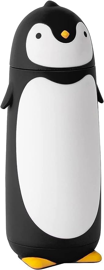 BLISS START Glass Penguin Cartoon Water Bottle Funny Water Bottle Travel Coffee Mug for Coffee Tea Beverages (Multicolor,Pack of