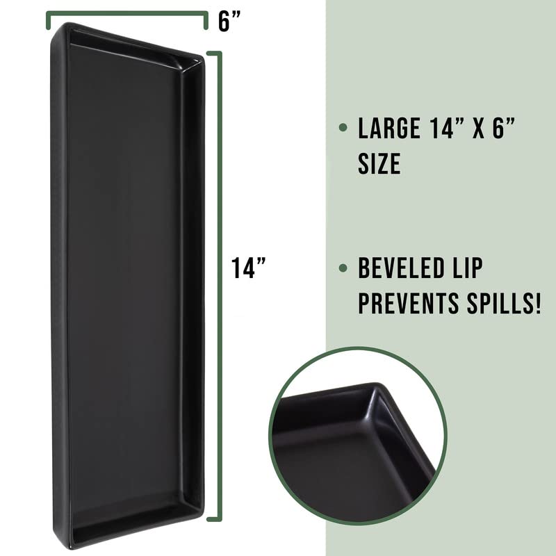 Home Beets Matte Black Ceramic Serving Platters (14 X 6 Inch Rectangle Plates) Serving Dishes For Entertaining, Food, Appetizers