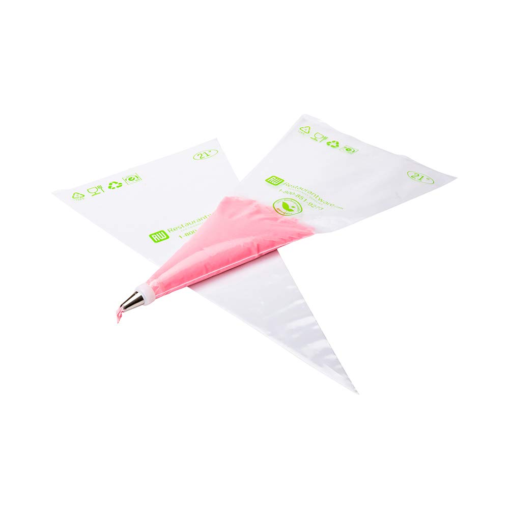 Restaurantware Pastry Tek 21 X 10.2 Inch Piping Bags 100 Disposable Pastry Bags - Sturdy No Slip Clear Plastic Baking Bags To De