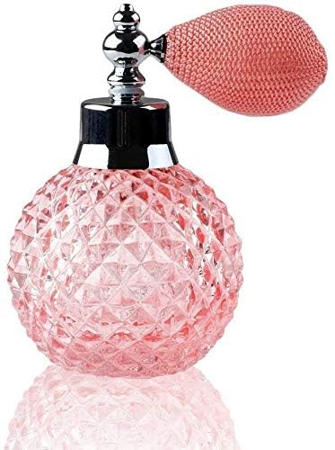 YangLand 1pcs 100ml Vintage Crystal Perfume Bottle Spray Atomizer Glass Bottle Lady Gift (Pink)