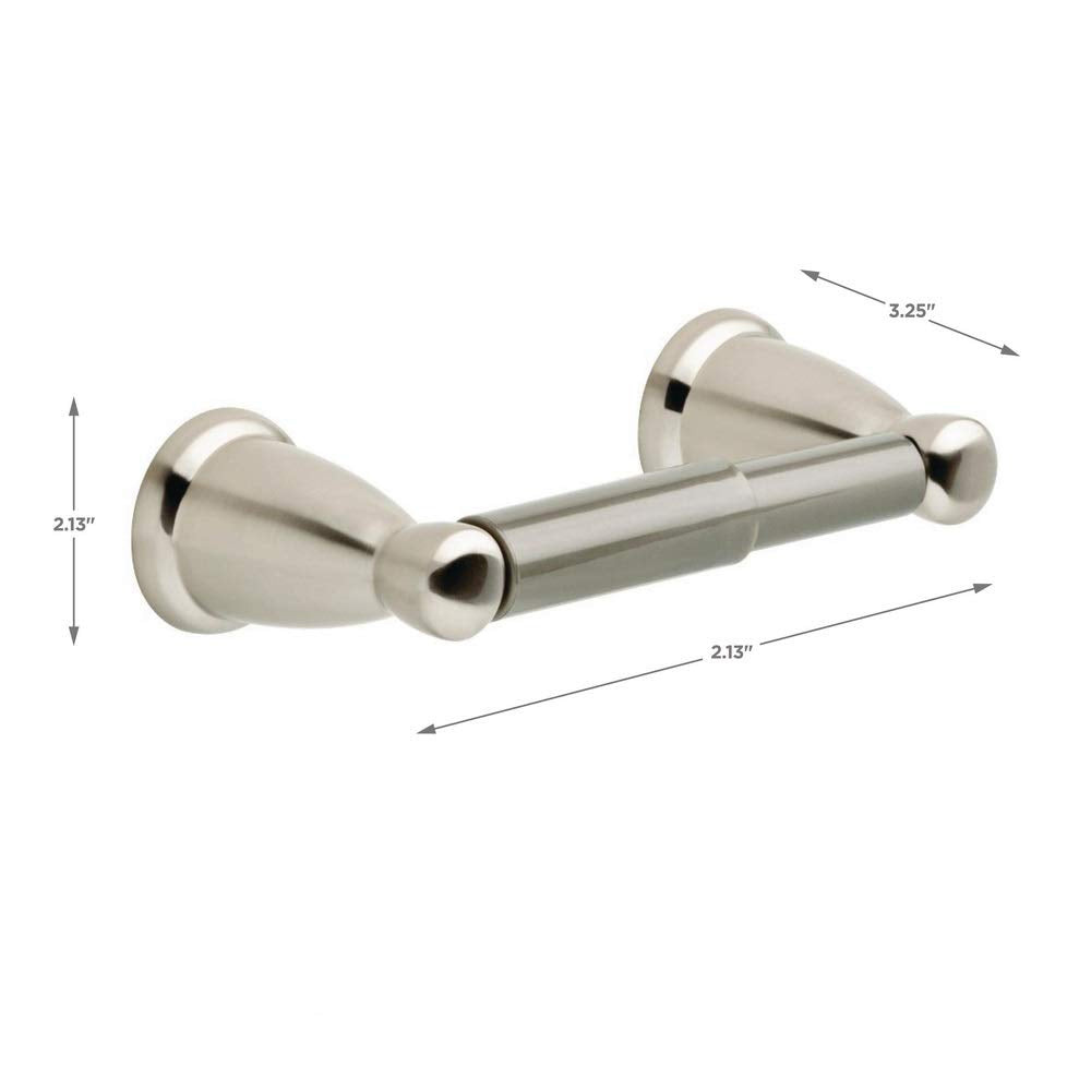 Franklin Brass Kinla (1-Pack) Toilet Paper Holder Satin Nickel Tissue Roll Holder For Bathroom Organization And Storage Spring-L