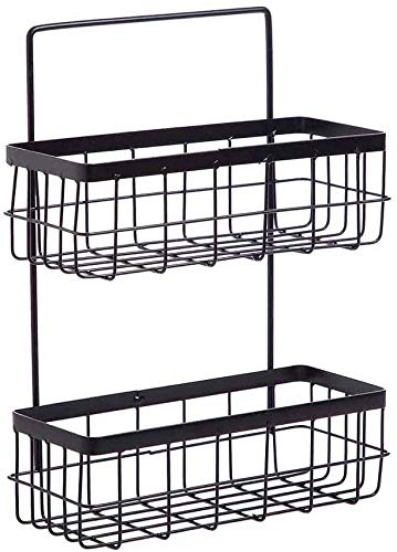 Indian Decor. 28546 Bathroom Shelf Organizer  Shower Caddy  Kitchen Spice Rack Wall Mounted  2 Tier Standing Rack