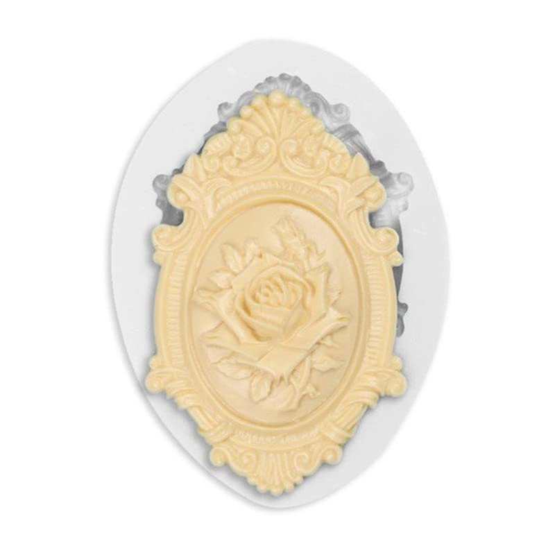 Cestony European Retro Embossed Rose Photo Frame Silicone Molds For Diy Cake Fondant Biscuit Cookies Soap Sugar Pudding Chocolat