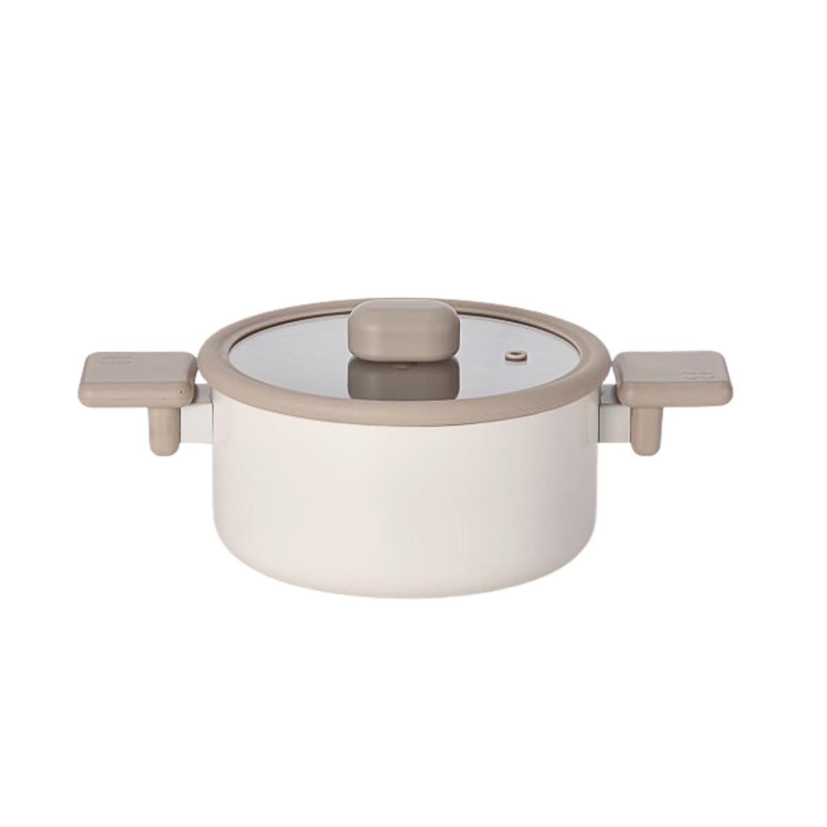 Chou Chou 2.7 Qt Nonstick Stock Pot with Silicone Rim Lid, 8Inch Ceramic Coated Casserole for Stew, Soup, Noodle, Induction Com