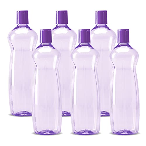 Milton Pacific 1000 Pet Water Bottles, 1 Litre Each, Set Of 6, Purple | Bpa Free | Leak Proof | Office | Gym | Home | Kitchen | 