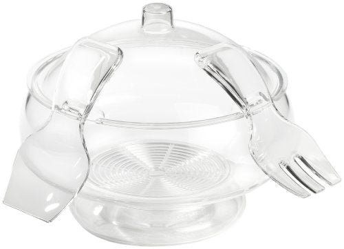 Prodyne Acrylic Salad Bowl & Servers, 6 Qt, Off-White