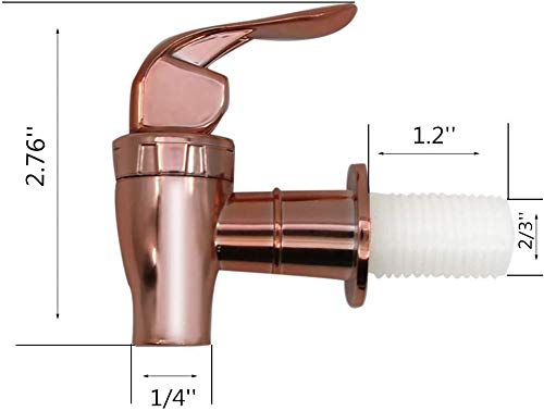 VitaLifePower Rose Gold Beverage Dispenser Spigot, Push Style, Plastic, 4 Pack