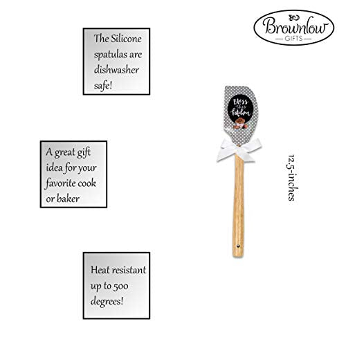 Shannon Road Gifts Classic Kitchen Dishwasher Safe Double-Sided Silicone Spatula, 12.5-Inches, Bless This Kitchen