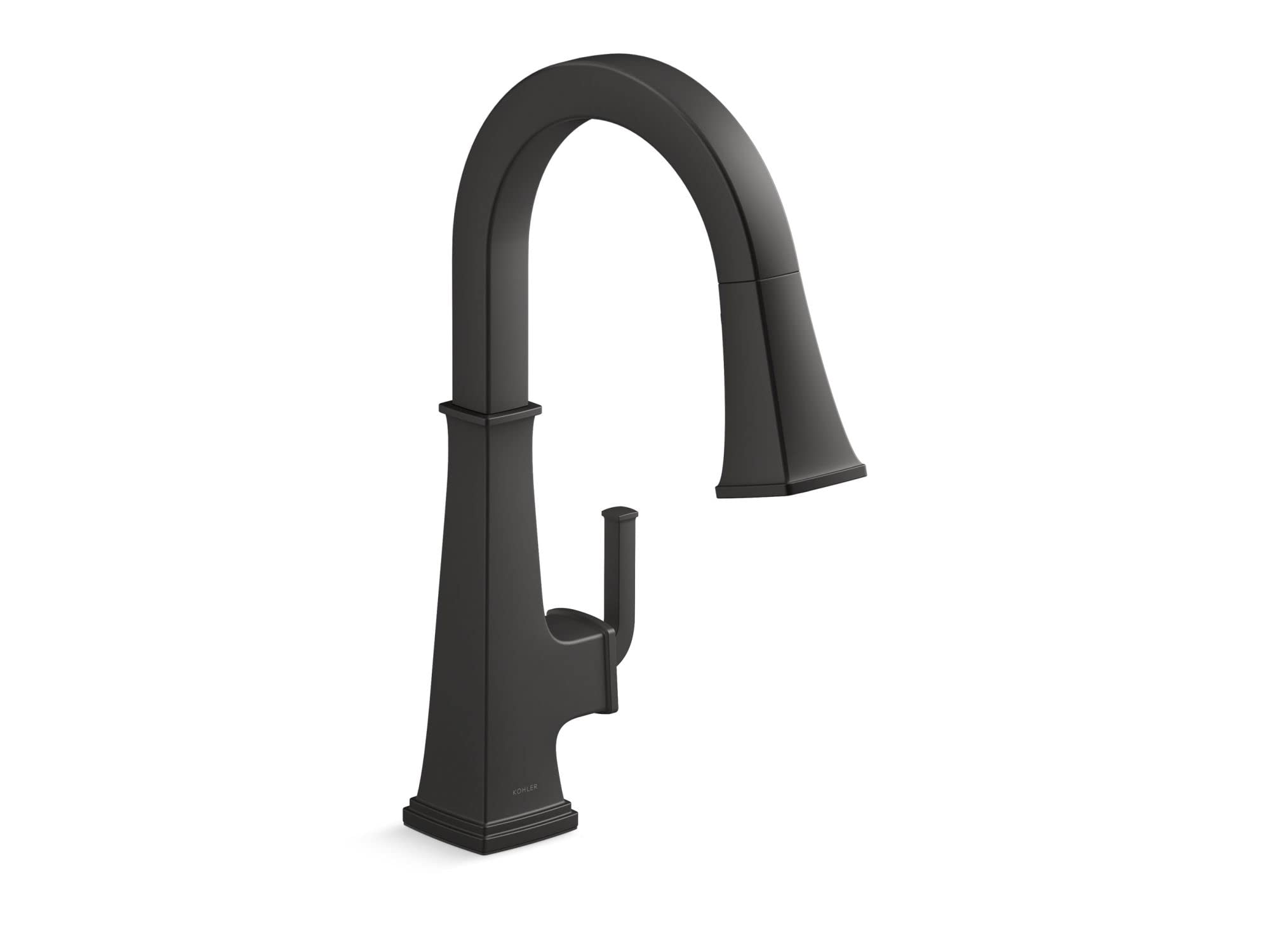 KOHLER 23830-BL RIff Single-Handle, Kitchen Sink Faucet with Pull-Down Sprayer, Matte Black