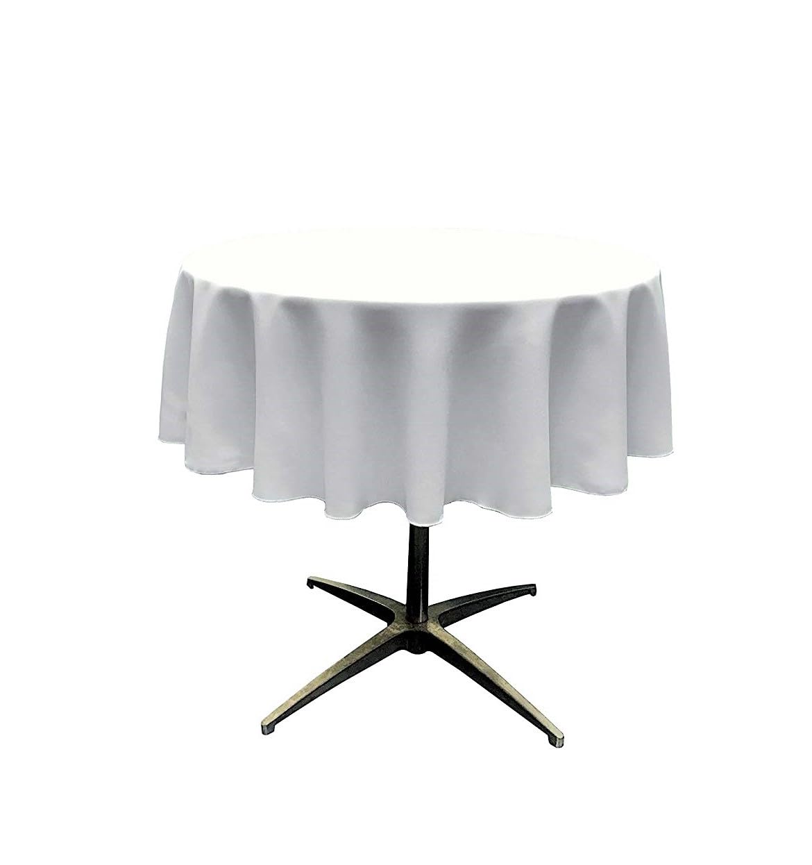 New Creations Fabric & Foam Inc 36 Round Polyester Poplin Tablecloth, for 24 Round Coffee Table. White