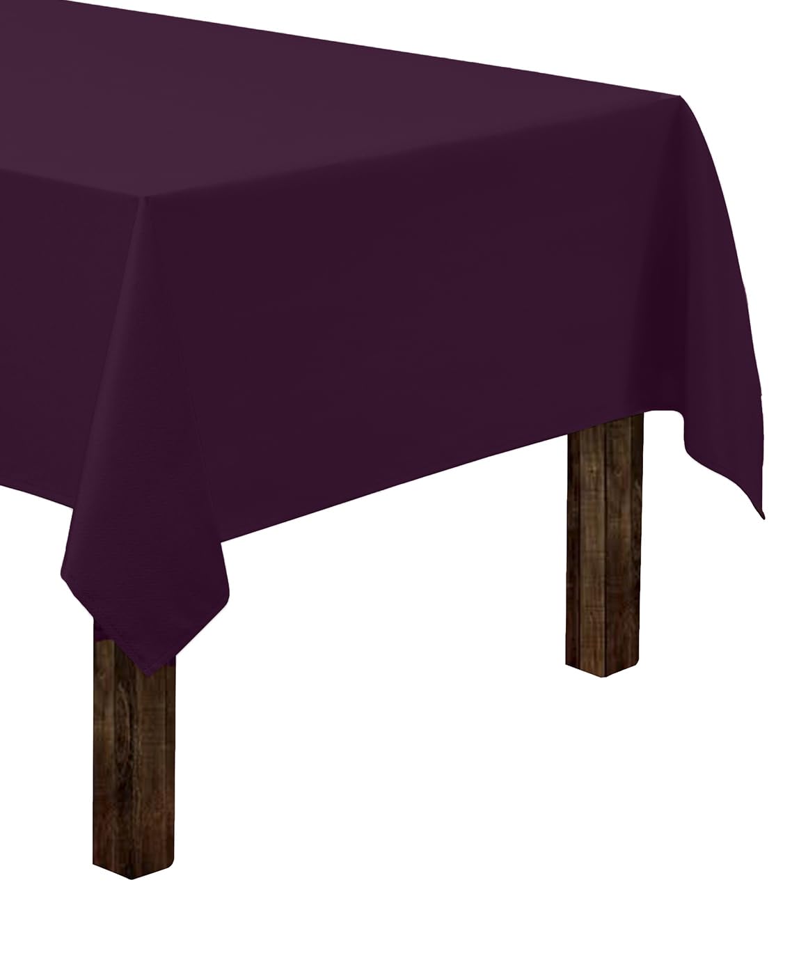 Gee Di Moda Rectangle Tablecloth - 60 X 126 Inch Eggplant Table Cloth For 8 Foot Rectangle Table - Heavy Duty Washable Fabric -