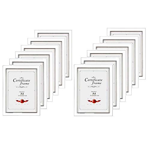 Ag Crafts Wood Photo & Document Frames 12 (Size - A4, White Wall Mount)