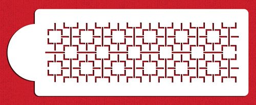 Designer Stencils Contemporary Lattice Cake Stencil Side, Beige/Semi-Transparent