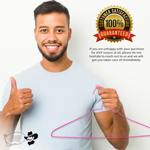 200 Wire Hangers - Pink Metal Hangers In Bulk - 18 Inch Thin Standard Dry Cleaner Coated Steel