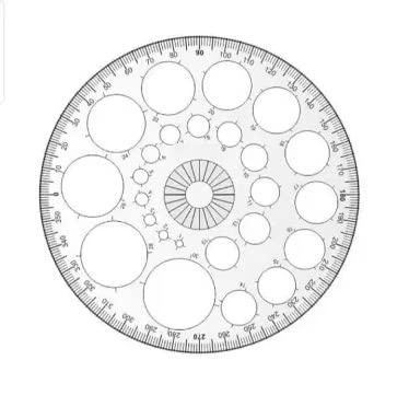 First Click Art Protector 360 Degree With 16 Circles Stencil Size12.5 Cm  Off White