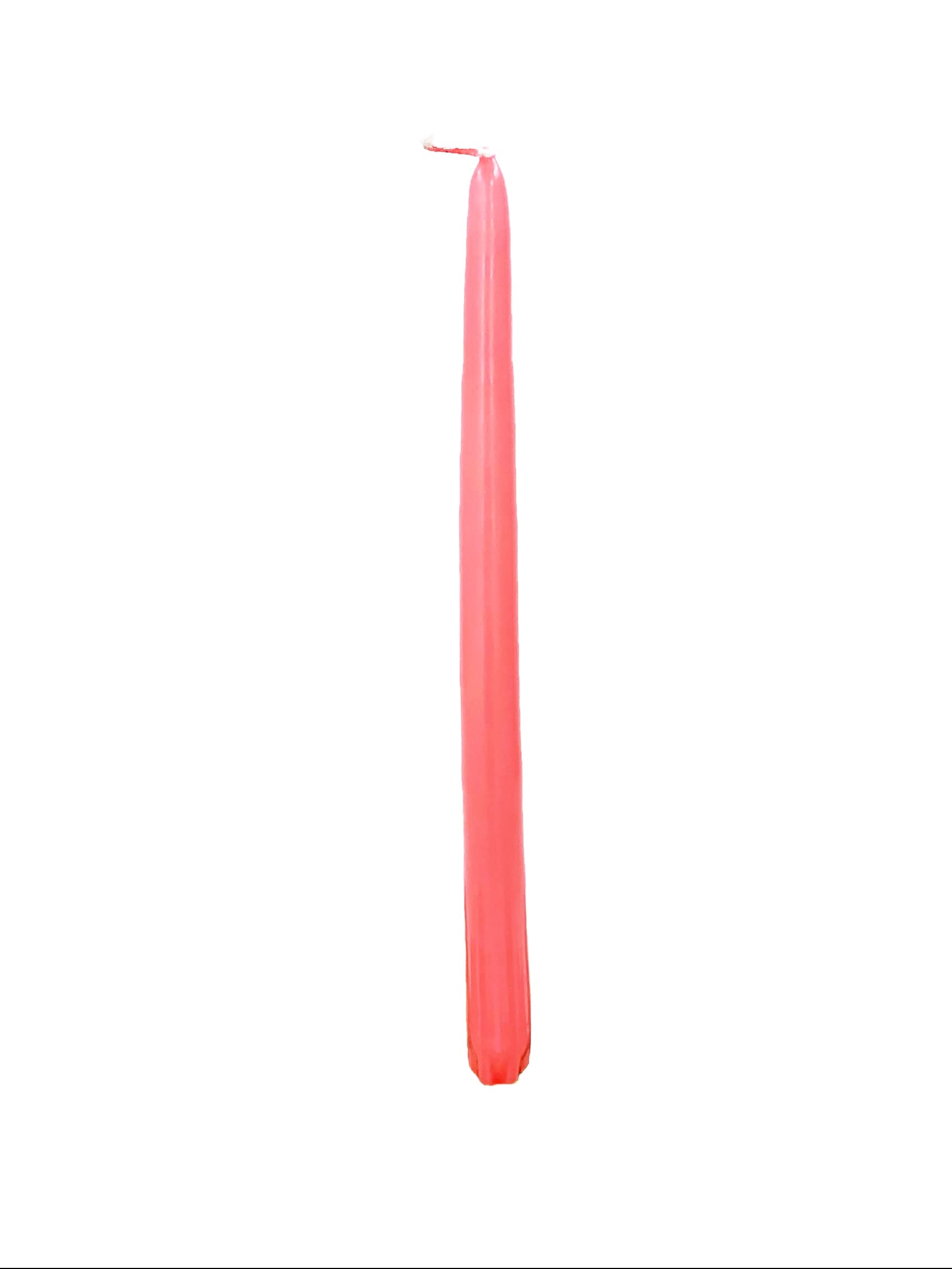 D'light Online Elegant Unscented Coral Taper Premium Quality Candles Hand-Dipped  Dripless and Smokeless - Set of 12 Individually Wrapped (12 Inch  Coral)