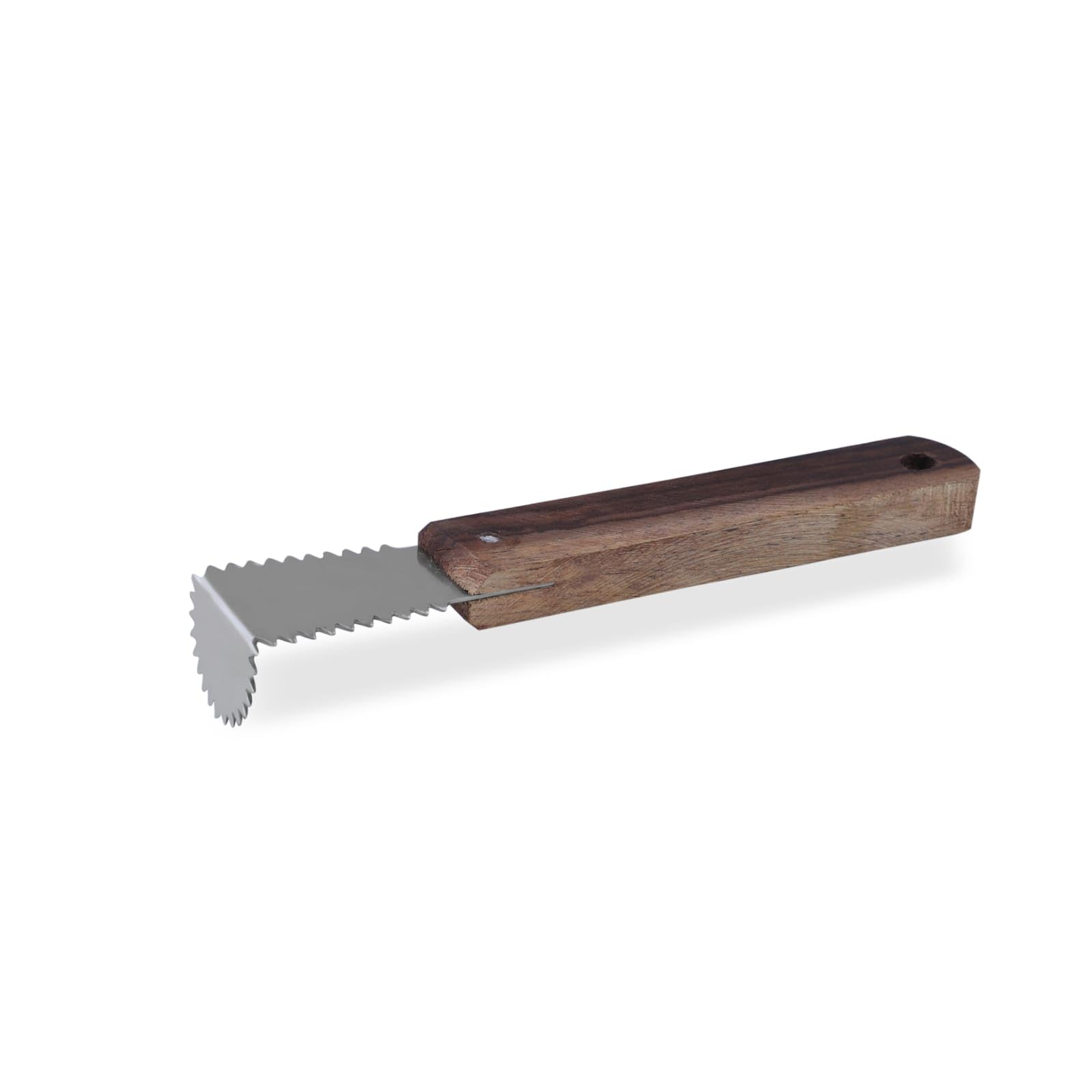 Ramie Stainless Steel Coconut Grater | Chirava Coconut Scraper Manual Wooden Handle | Handheld Coconut Peeler Scrapper | Kitchen