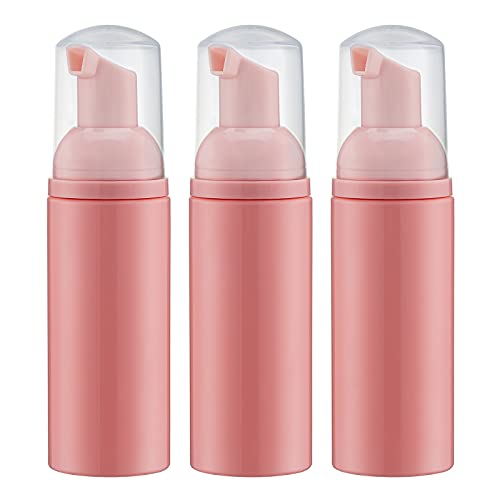 Tekson Soap Foam Bottle (Pink Pump)  Empty Travel Foaming Lash Shampoo for Cleanser  Dispenser (60ml  2 fl oz)