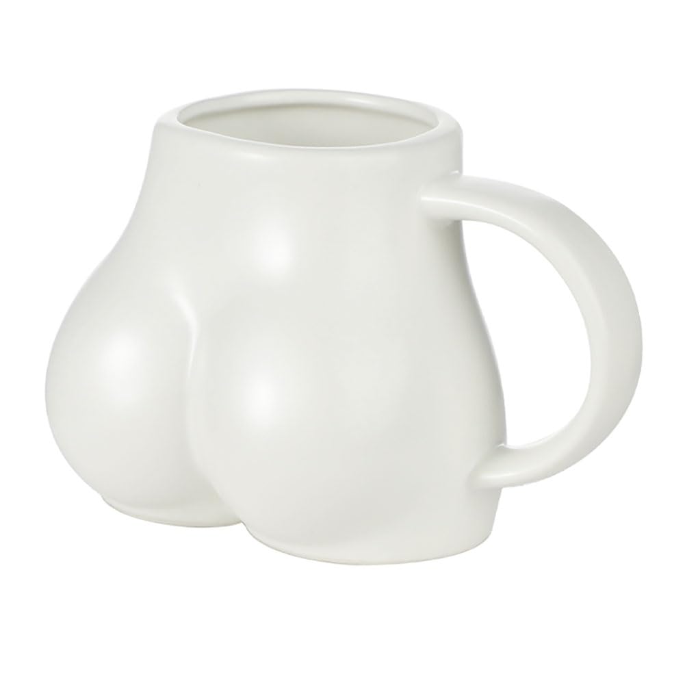 XGOPTS Funny Butt Shaped Coffee Mugs 3D Ceramic Female Boob Form Clear Cups