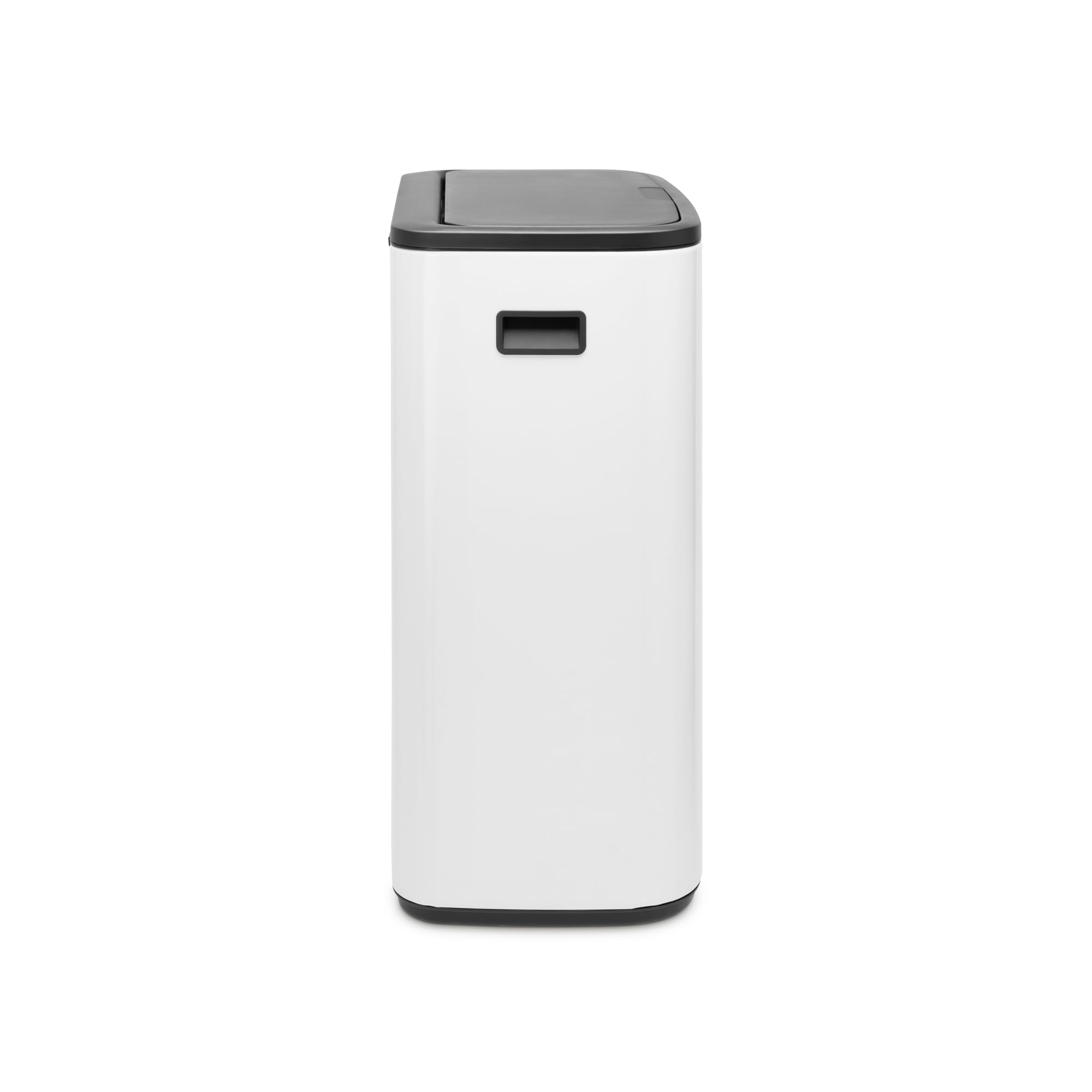 Brabantia Bo Touch Top Trash Can - 1 x 16 Gal Bucket (White) Soft Open/Close Kitchen Garbage & Recycling Can with Removable Compartment