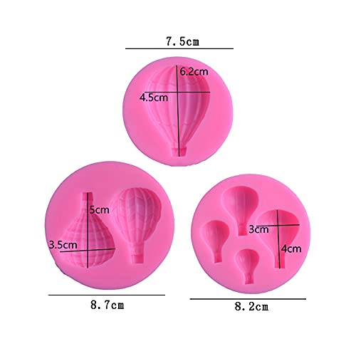 Cestony 3Pcs/Set Hot Air Balloon Fondant Silicone Molds For Diy Baby Shower Cake Fondant Biscuit Cookies Soap Sugar Pudding Choc