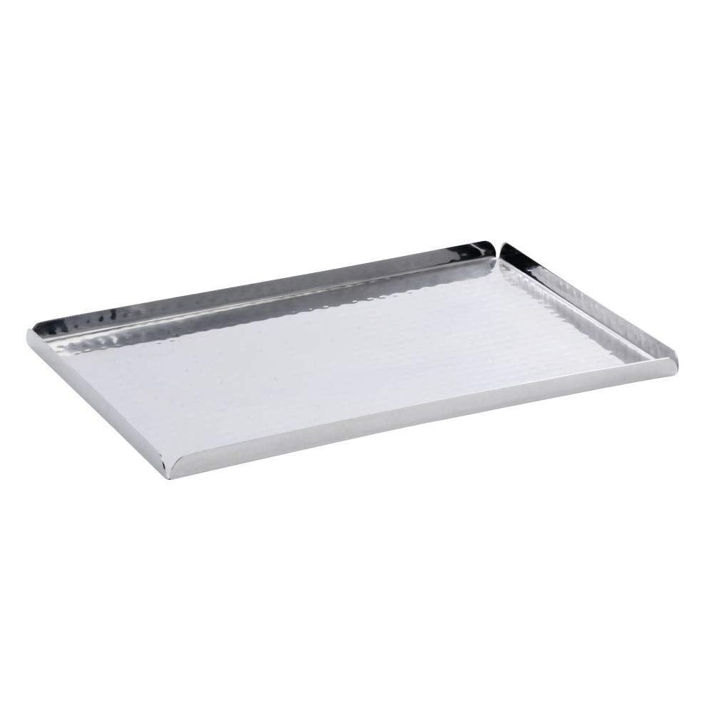 American Metalcraft Hmst12 Hammered Tray With Sides, Stainless Steel, 1/2'' H, 8-1/4'' W, 12'' L