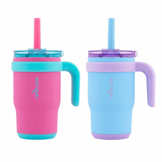 Reduce 14Oz Coldee Tumbler With Handle For Kids Leakproof Insulated Stainless Steel Mug With Lid & Straw Keeps Drinks Cold Up To
