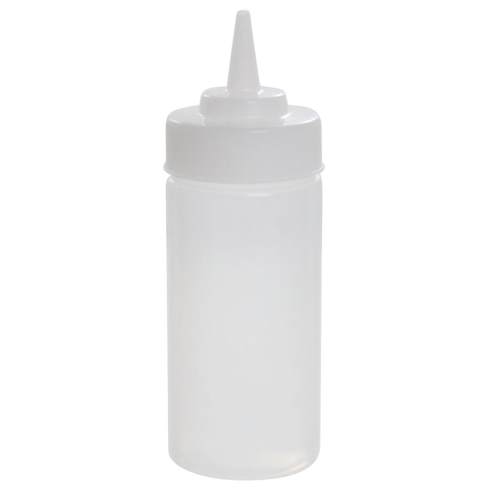 Tablecraft 8 Oz Clear Polyethylene Widemouth Squeeze Bottle - 2 1/4'' Dia X 6 3/4'' H