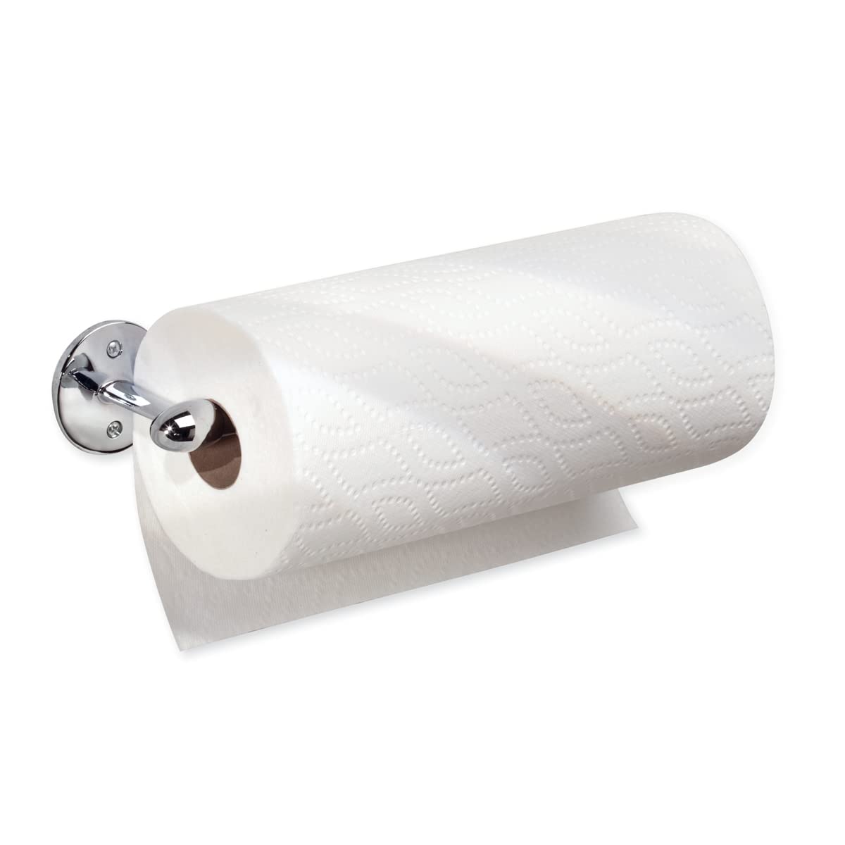 iDesign Orbinni Wall Mounted Metal Paper Towel Holder, Roll Organizer for Kitchen, Bathroom, Craft Room, Chrome