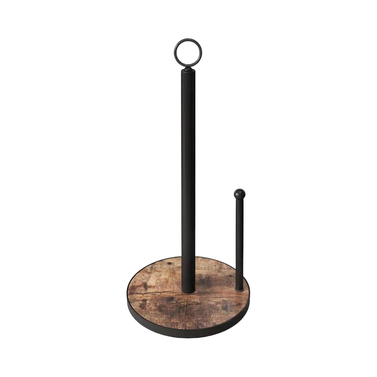 Oropy Paper Towel Holder Countertop With Heavy Duty Wood Base, Farmhouse Paper Towel Roll Stand For Kitchen Counter Fits Standar