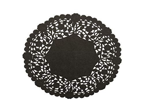 The Baker Celebrations Pack Of 50 Black Paper Lace Doilies For Elegant And Sophisticated Table Decor Made In Canada (6-Inch)