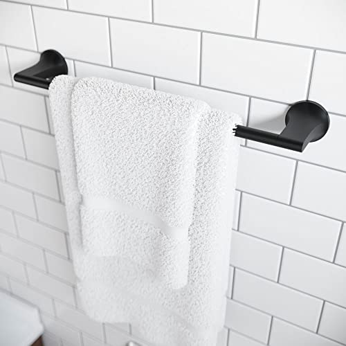 Pfister Pfirst Modern Bath Towel Bar For Bathroom, 18-Inch, Wall-Mounted, Screw-In, Matte Black Finish, Btbpfm1B