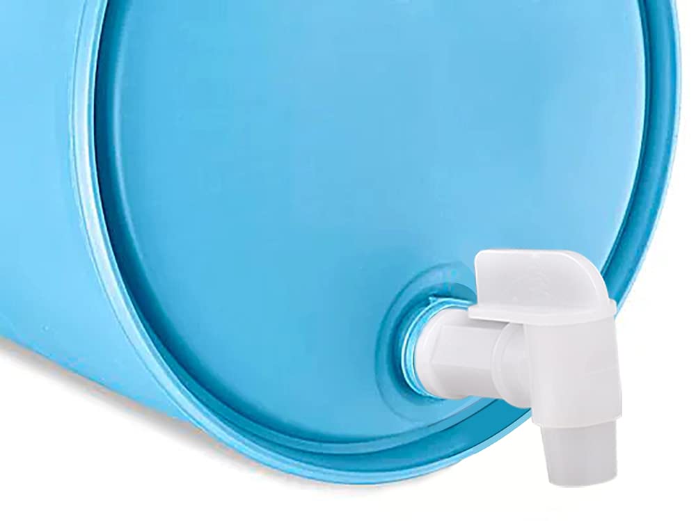 PowGrow Spigot Faucet Drum Faucet  White Flow 3/4 Plastic Faucet Spigot for 5  6 Gallon Plastic Drums  Durable Polyethylene Material Barrel Faucet Replacement Spigot 1 Inch Thread Size  5-Pack