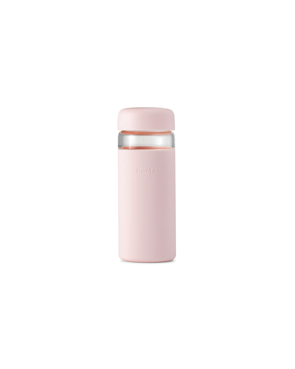 W&P Porter Glass Wide Mouth Bottle W/ Protective Silicone Sleeve  Blush 16 Ounces  On-The-Go  Reusable Bottle  Portable And Ligh