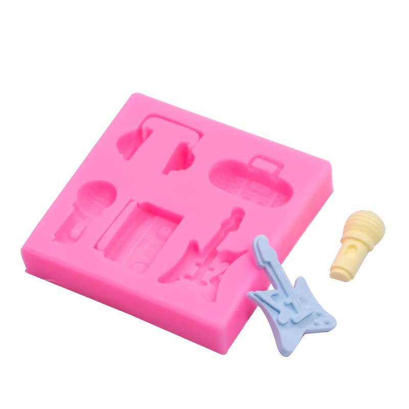 Rock Disco Boombox Microphone Radio Bass Silicone Molds For Diy Fondant Candy Making Chocolate Mold Desserts Ice Cube Gum Clay B
