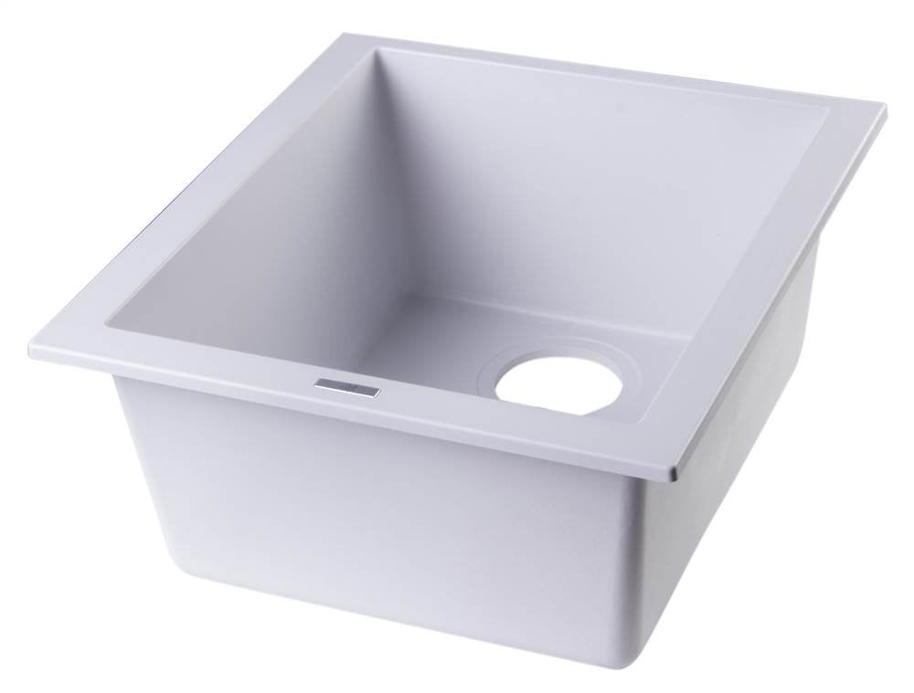 Alfi Brand Ab1720Um-W Undercount Rectangular Granite Composite Kitchen Prep Sink 17 White