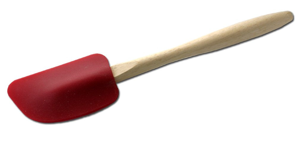 Chef Craft 1-Piece Silicone Spatula With Wood Handle, Multicolored, 12-1/2-Inch