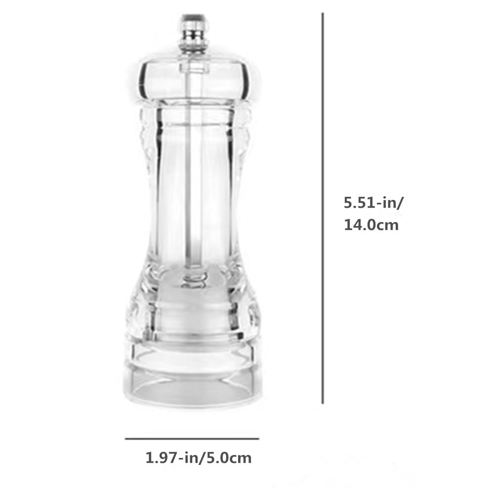 Reizbrto Acrylic Pepper Pepper Mill,Adjustable Coarseness,Ceramic Grinding Mechanism And That Can Be Used For Pepper, Cumin, Sea