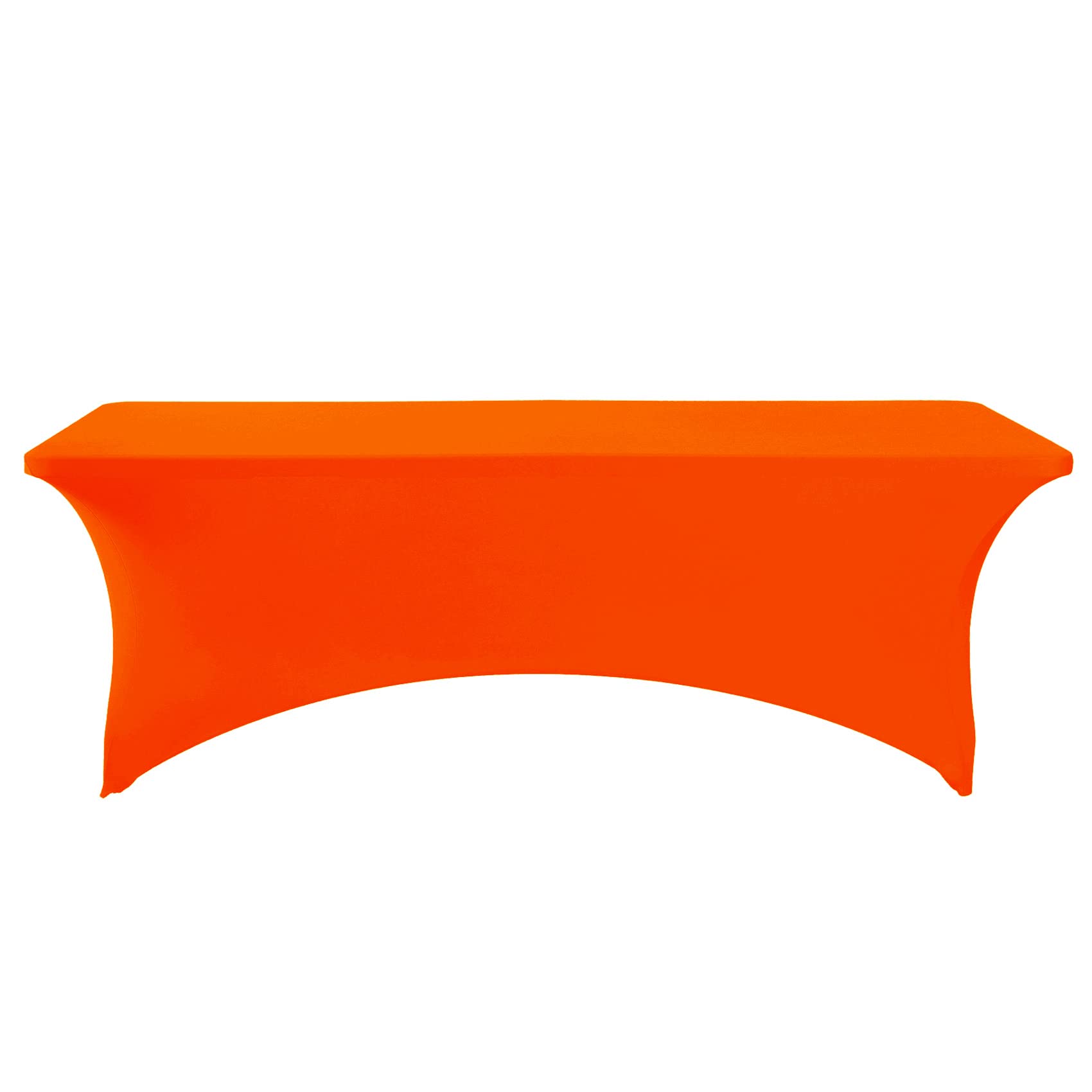 Hezuzo Spandex Table Cover For 8Ft Table Universal Fitted Stretch Tablecloth For Party, Banquet, Wedding And Events-Neon Orange