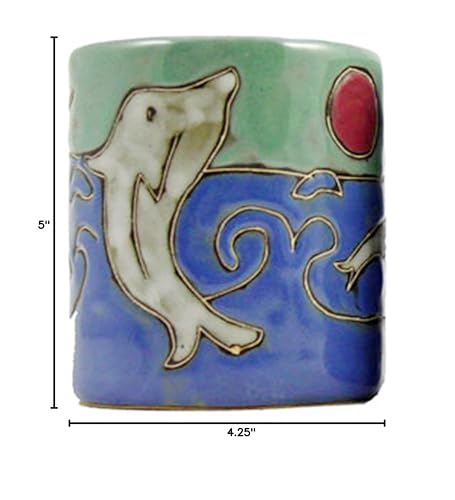 Mara Stoneware Mug - Dolphins - 16 oz