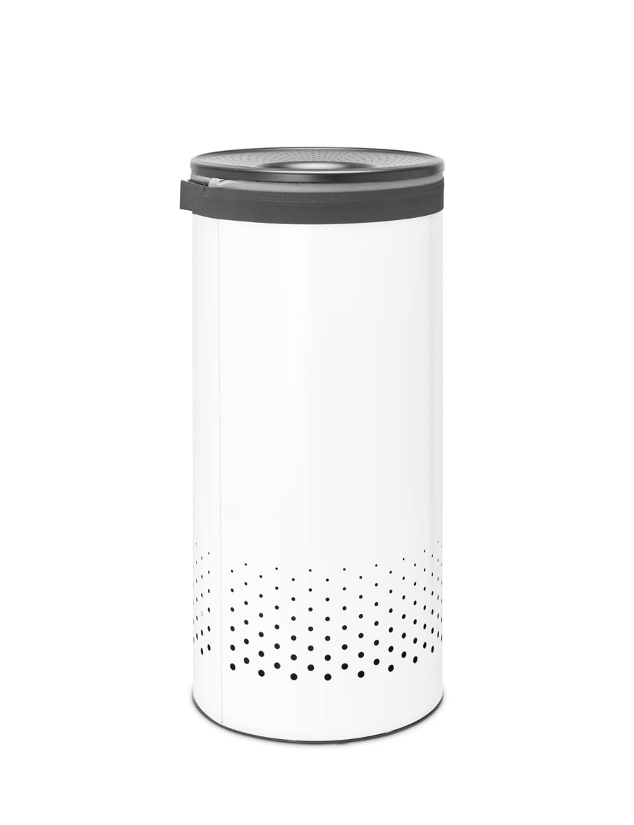 Brabantia Cork Lid Laundry Bin Hamper  9.2 Gallon (35L)  White 104367