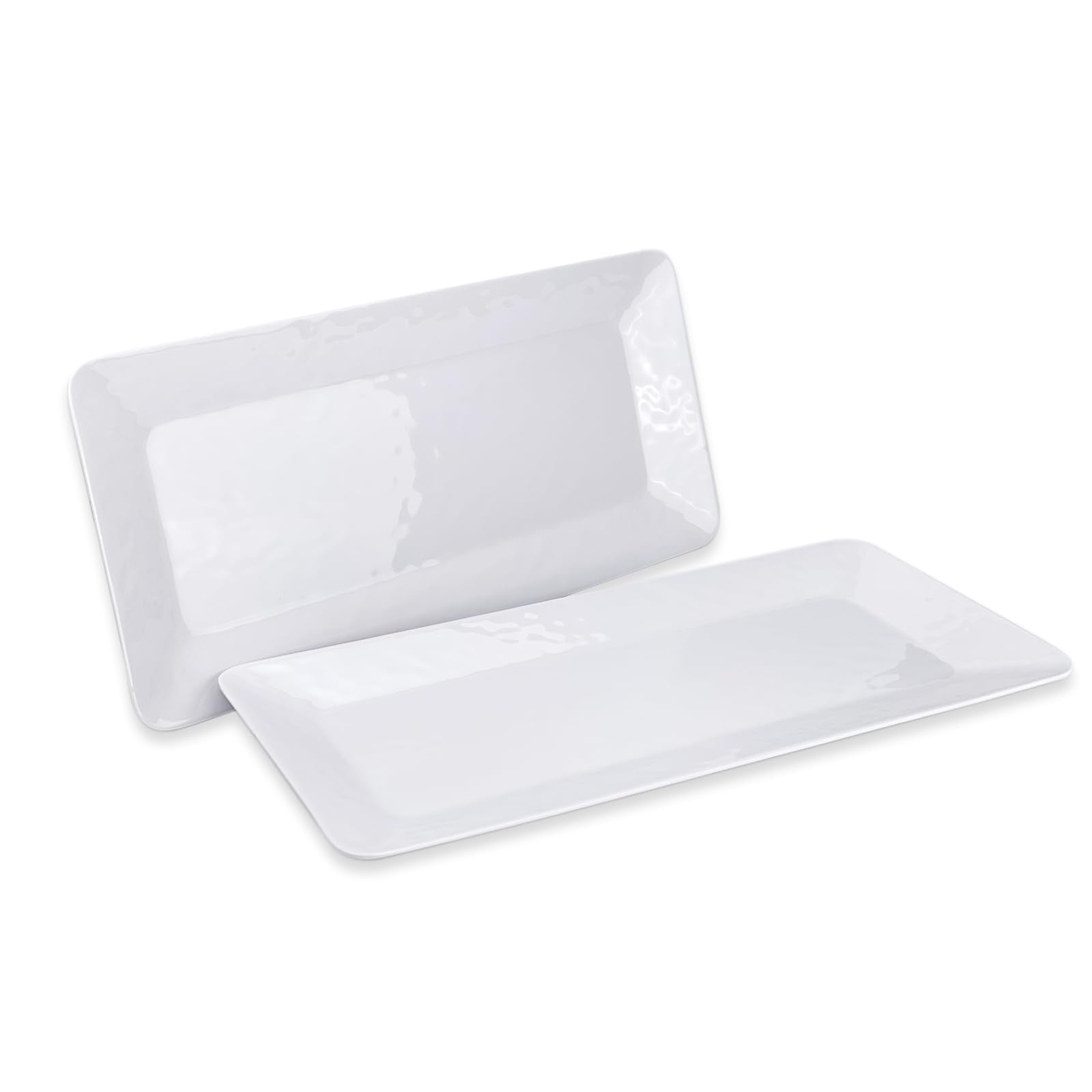 Yalin Rectangle Large Serving Platter, 17 Inch Melamine Serving Tray, Great For Restaurant, Steak, Salad And Everyday, Set Of 2