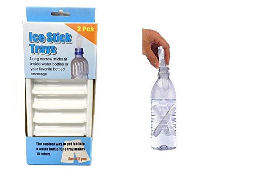 Set Of 2 Ice Stick Trays - Makes Long Narrow Ice Sticks For Water Bottles & Sports Bottles Bpa Free Plastic
