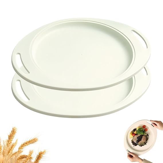 Wheat Straw Serving Trays With Handles, Lightweight, Unbreakable, BpaFree Platters For Dinner, Snacks, Breakfast, Microwave & D
