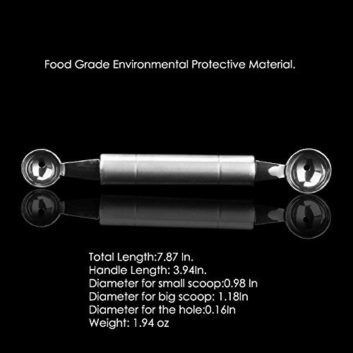 Tandi Double Ended Headed Fruit Icecream Ball Spoon Melon Baller Parisienne Scoop 30Mm