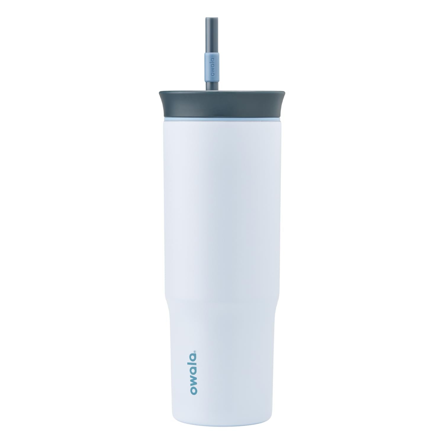 Owala Stainless Steel Triple Layer Insulated Travel Tumbler with Spill Resistant Lid and Straw, BPA Free, 24 oz, Grey/Blue (The 