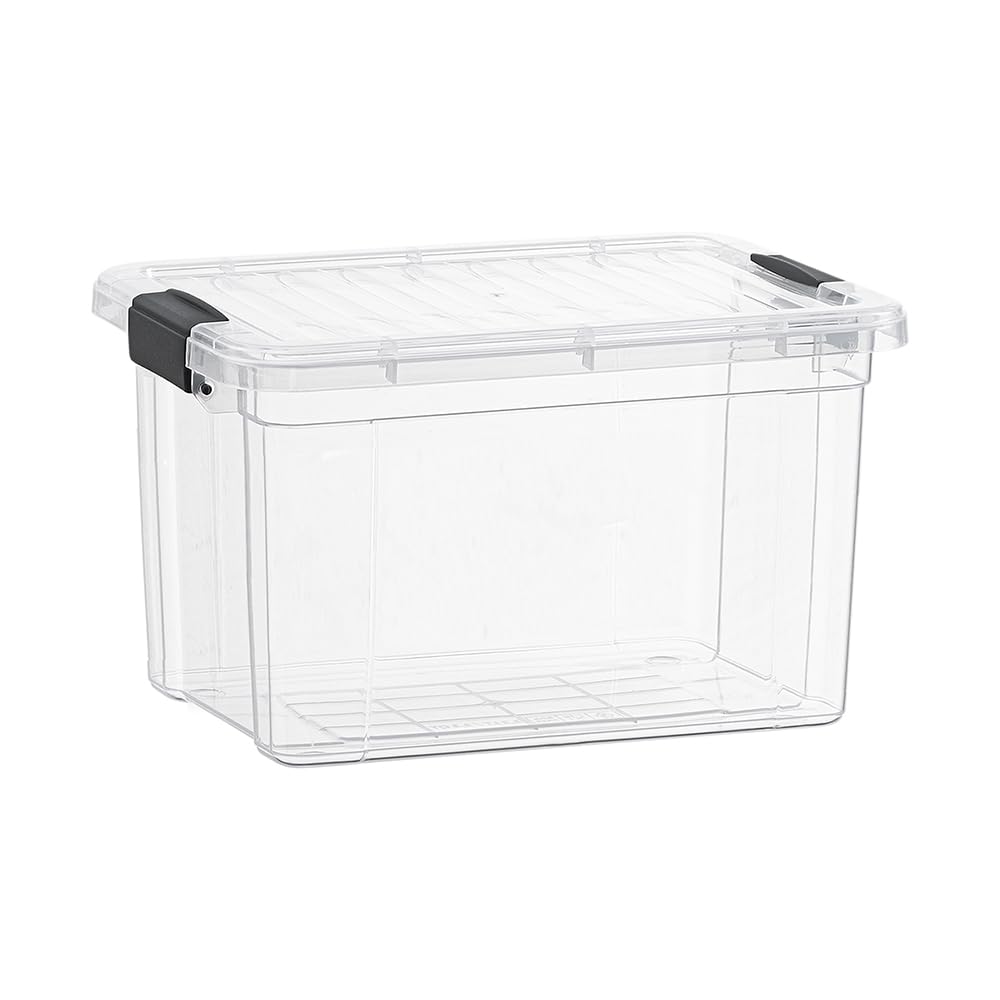 Superio Clear Storage Box With Lid, 14.25 Quart Plastic Container Bins For Organizing, Stackable Crates, Bpa Free, Non Toxic, Od