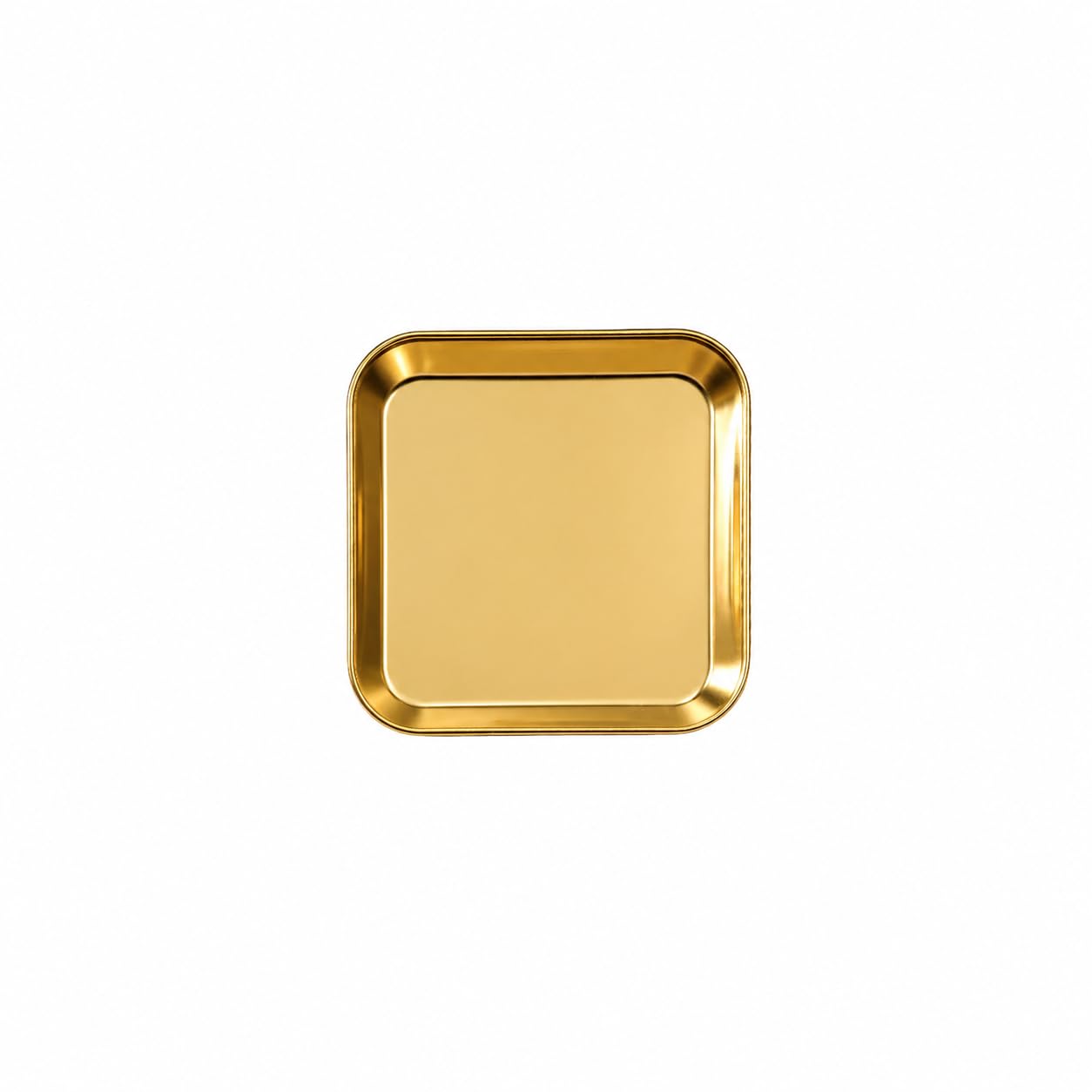 Shreesamp Golden Mirror Finish Stainless Steel Square Serving Plate For Home Decorative Dining Table Tray Snacks Sweets Dry Frui