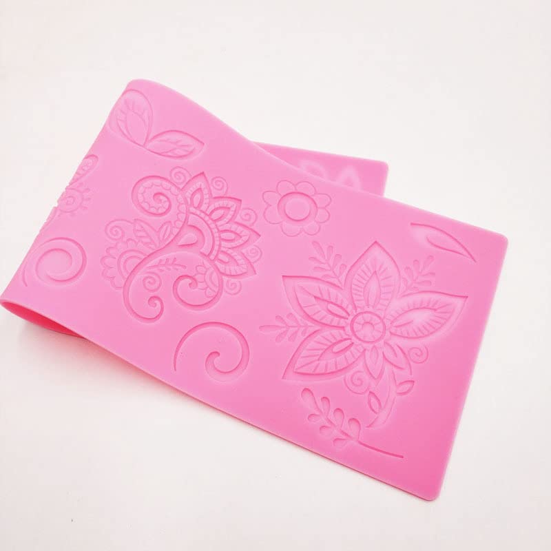 Anyana Flowers Leaves Cake Lace Mold, Lace Fondant Molds Silicone Lace Molds For Wedding Cake Decorating, Clay Mould,Gum Cupcake